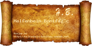 Helfenbein Bonifác névjegykártya